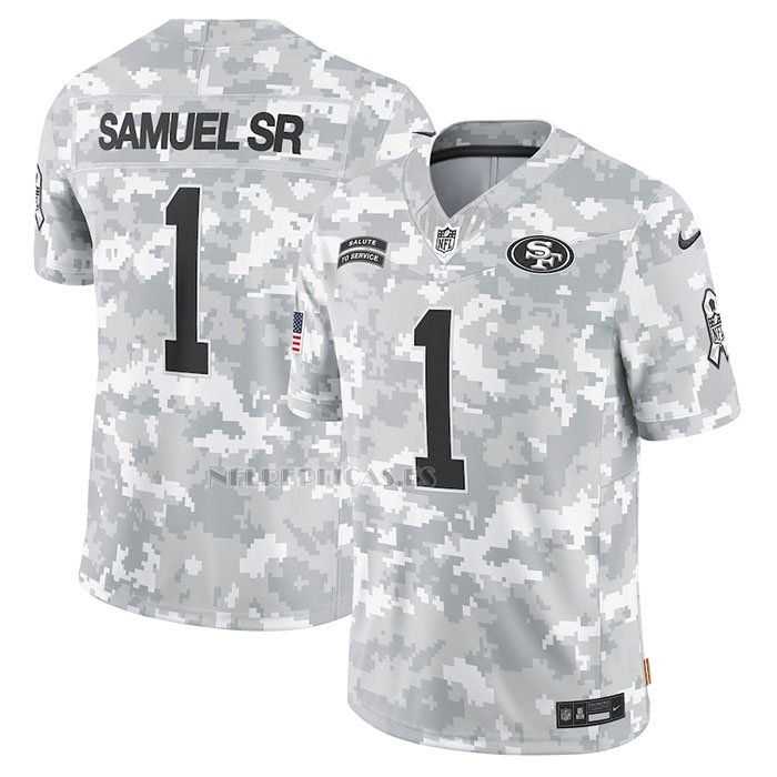 Camiseta NFL Limited San Francisco 49ers Deebo Samuel Sr 2024 Salute To Service Gris